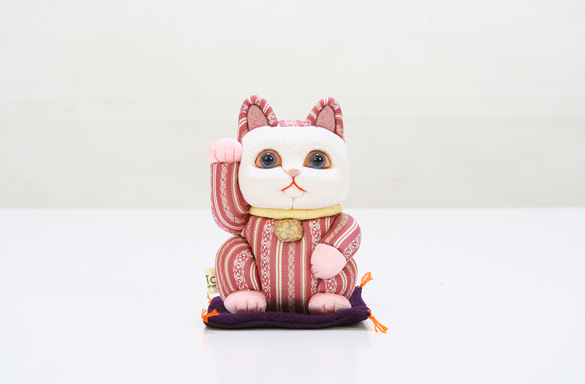 木目込招き猫 ピンク 弥左衛門 人形の松屋 正月飾り ひな人形 五月人形 鯉のぼり 盆提灯